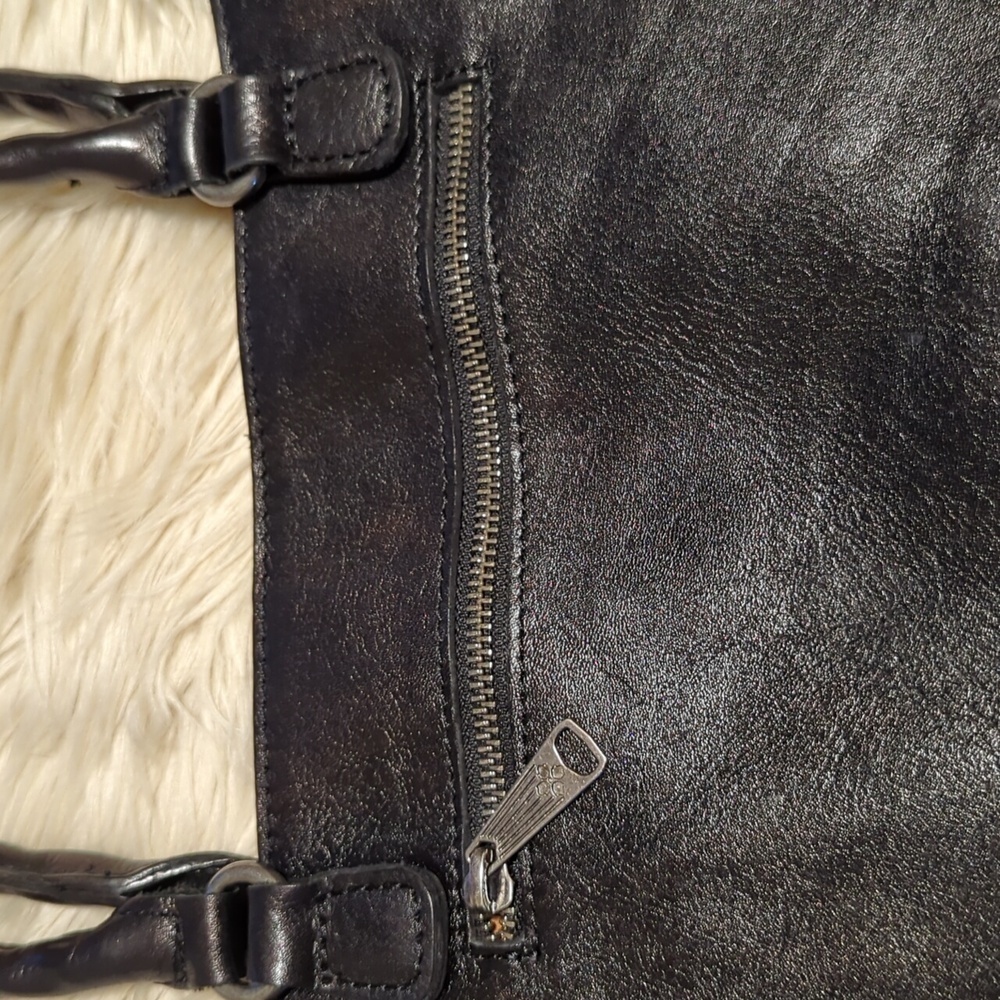 Black leather Patricia Nash Zancona tote bag purse - Picture 5 of 15